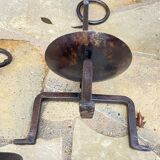 Vintage brutalist steel candle holder