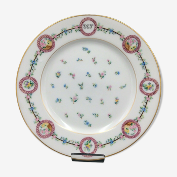 Porcelain plate of Paris Initials ECP XIXth