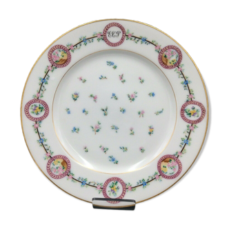 Porcelain plate of Paris Initials ECP XIXth