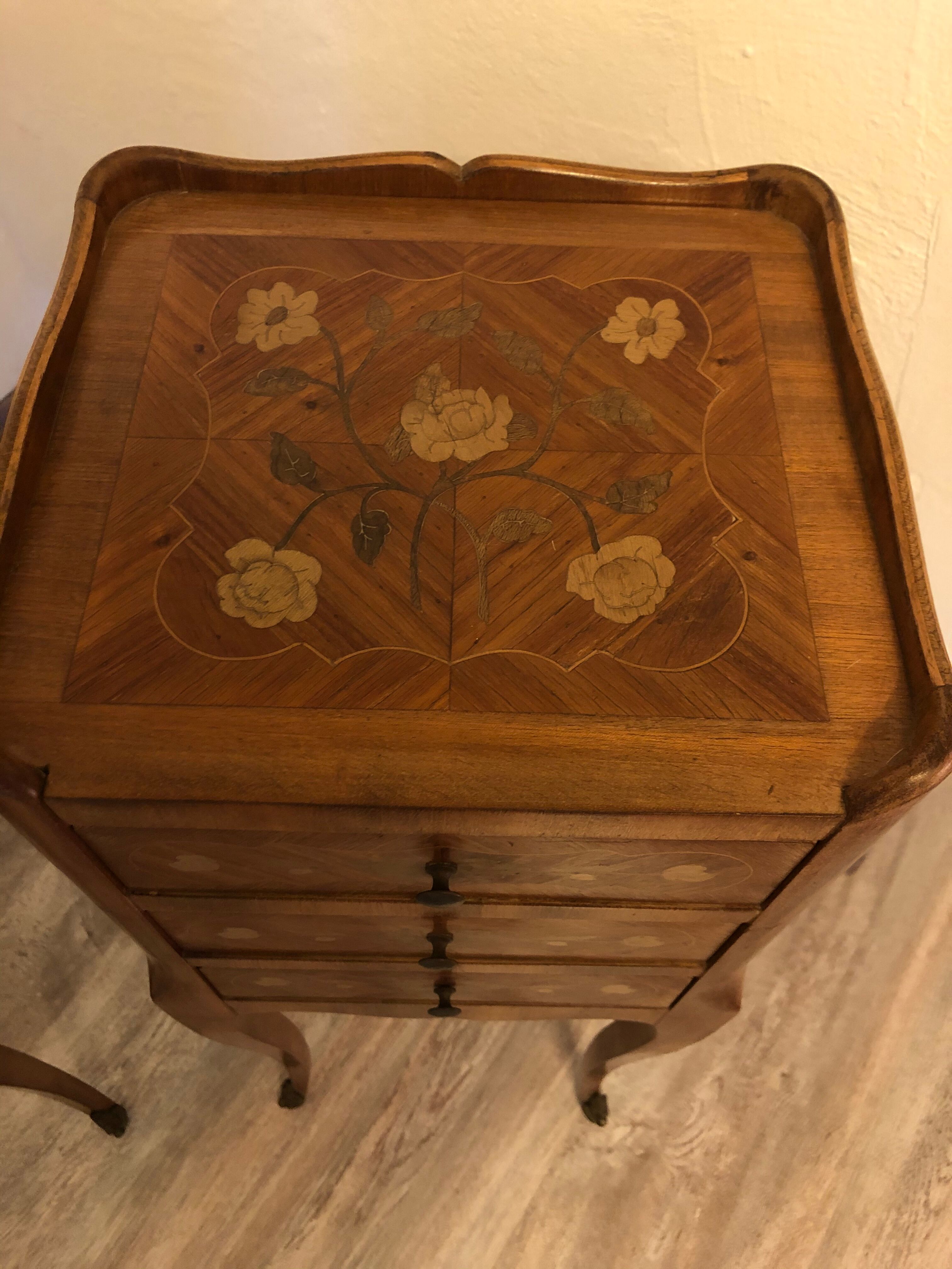 Pair of bedsides Louis XV rosewood marquetry