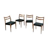 Set 4 green Scandinavian chairs