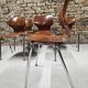 Lot of 6 Flötotto pagwood chairs 1960