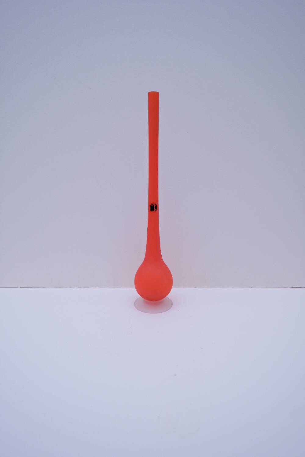 Soliflore vase by Carlo MORETTI in orange glass, Italy 1980