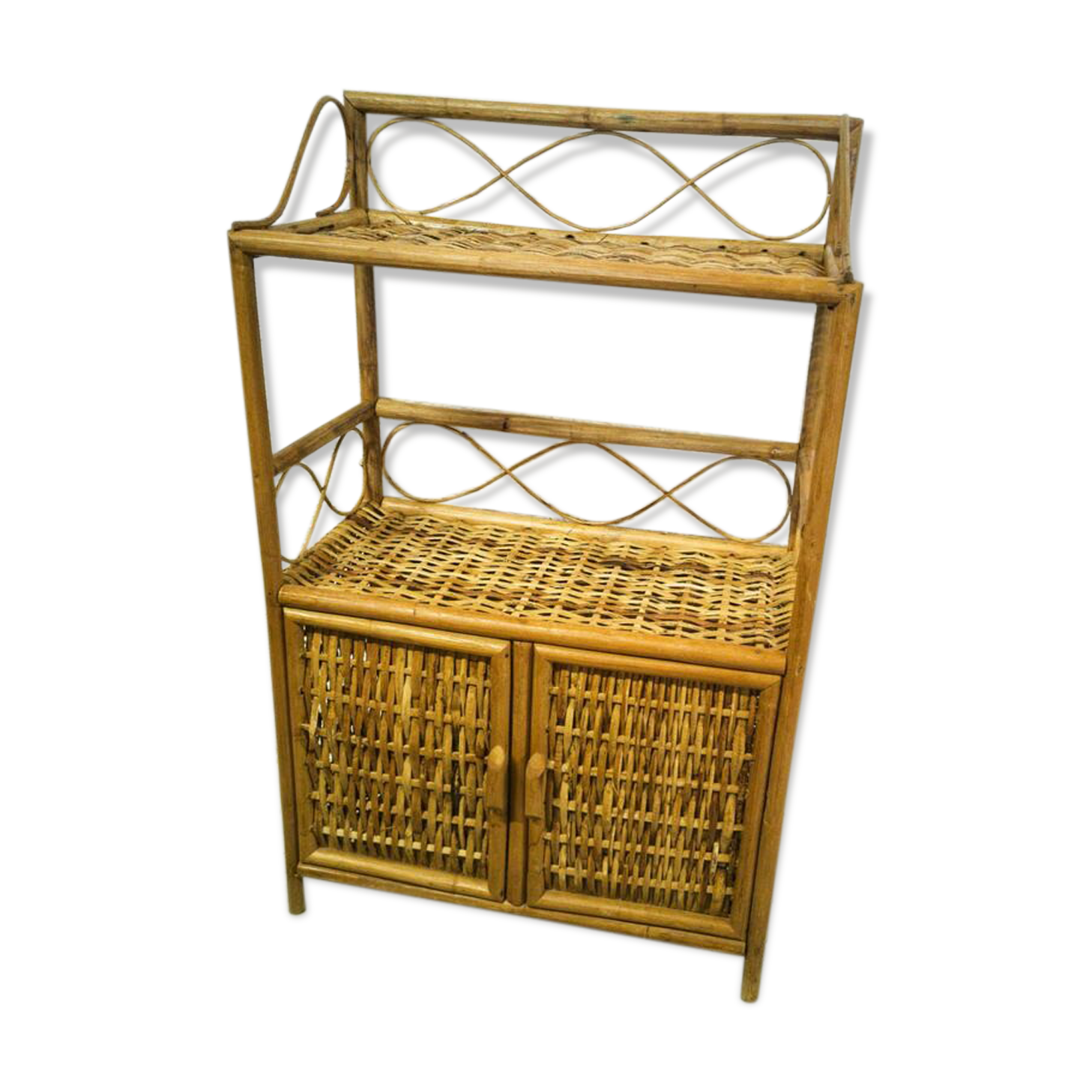 Vintage rattan shelf