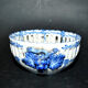 Basket in opaque openwork blue, embroidered earthenware by Malicorne Bourg-Joly Emile Tessier