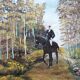 Old oil painting on canvas signed & framed: cavalier alone