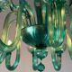 Venetian chandelier in emerald murano glass 10 arms of light