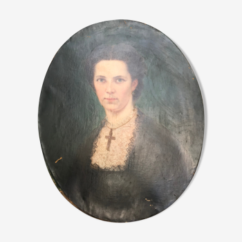 19th century portrait oil on canvas