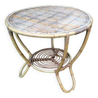 Table basse en rotin