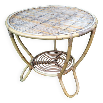 Table basse en rotin