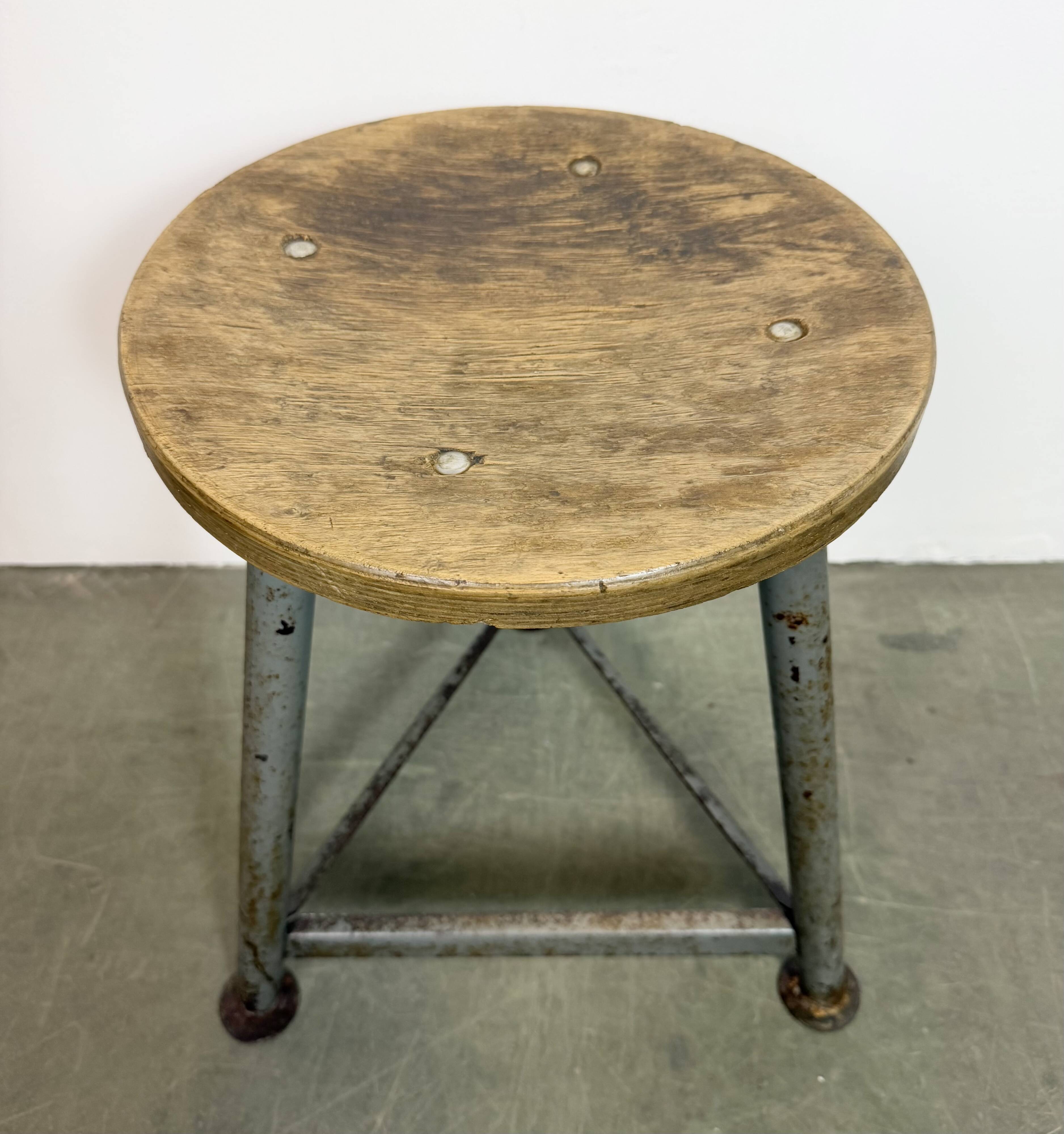 Grey Industrial Workshop Stool, 1960s