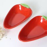 Pair of Saint Clément barbotine dishes