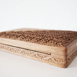 Antique chiseled wooden box