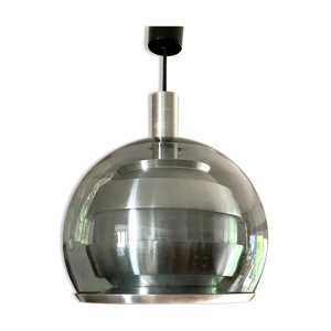 suspension Doria métal et verre bleuté