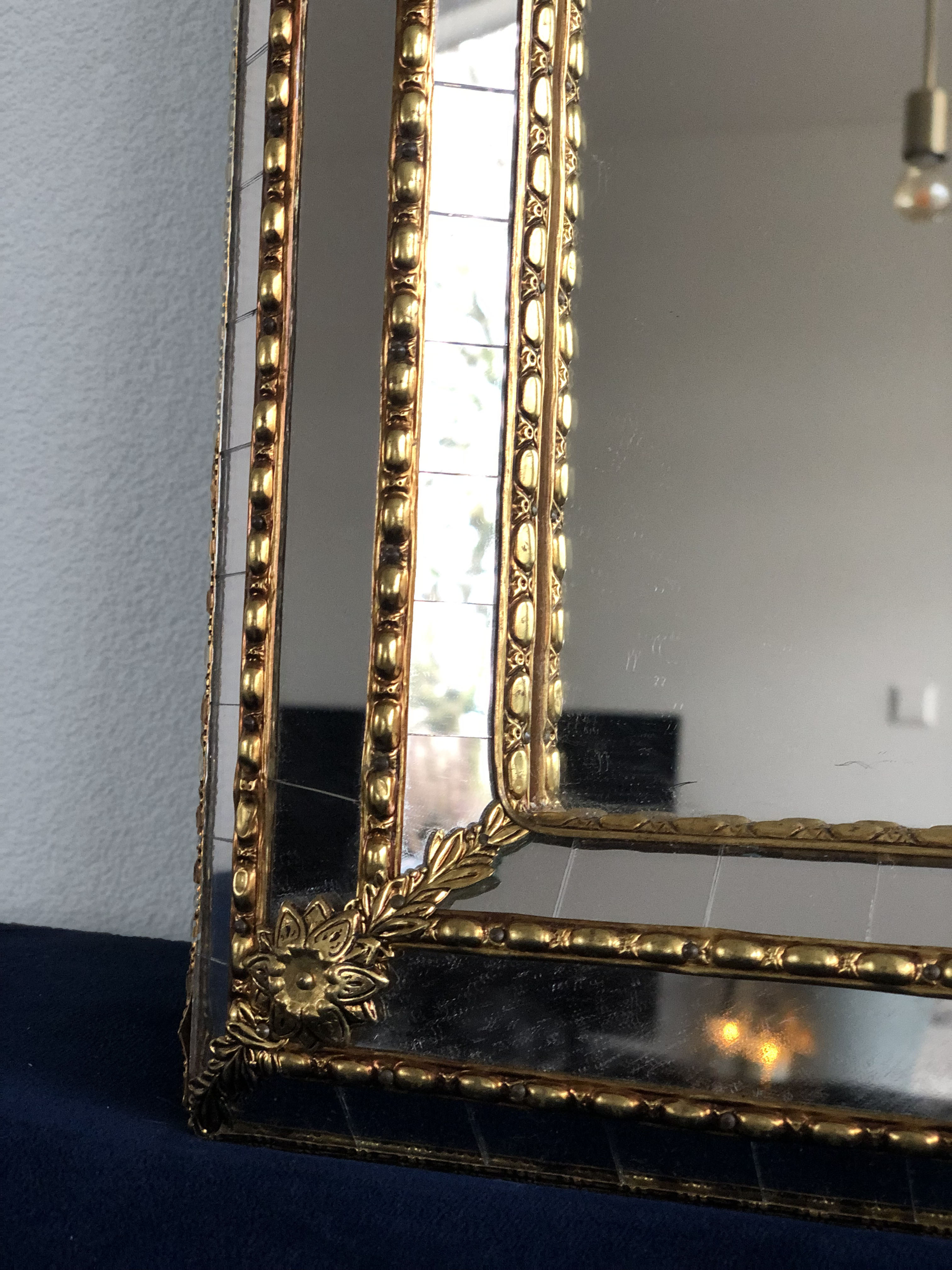 Spanish venetian full length mirror hollywood regency 1980s, 112x59 cm