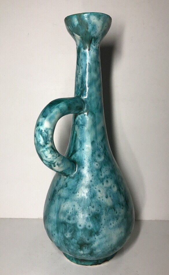 Service to Orange vintage vallauris bonaudi pitcher & 4 glasses