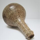 Vase soliflore pansu grès pyrité signé