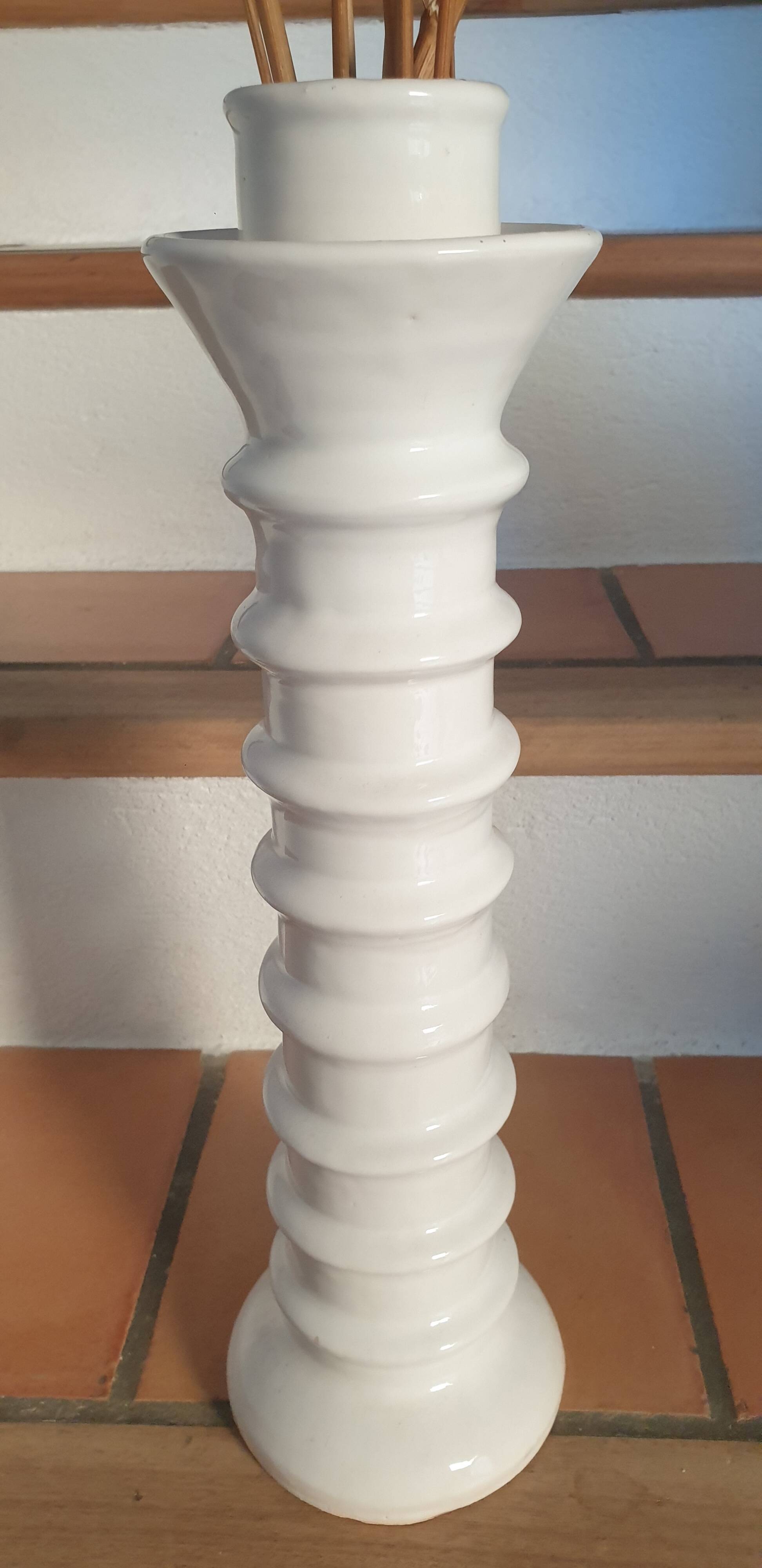 Large ceramic candle holder