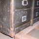 Furniture old metal riveted 30 drawers valve strafor