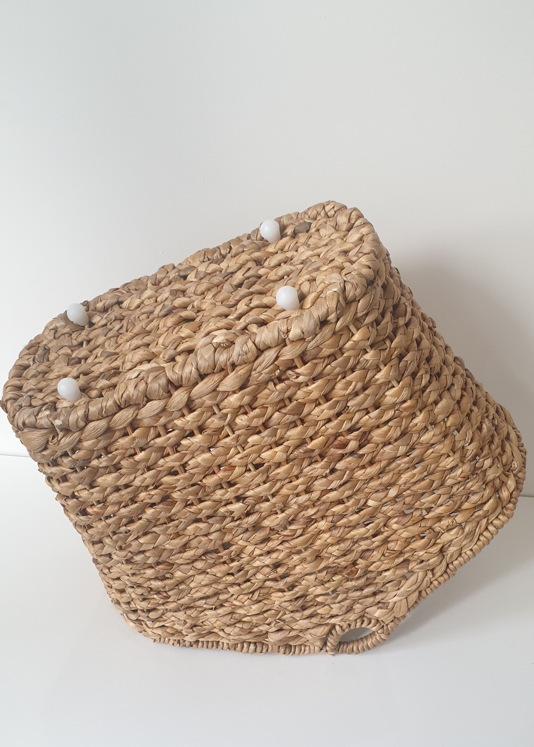 Vintage wicker magazine holder
