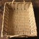 Vintage rectangular wicker basket with two handles