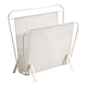 Vintage French Mid Century Mathieu Matégot White Metal Magazine Rack, 1950s