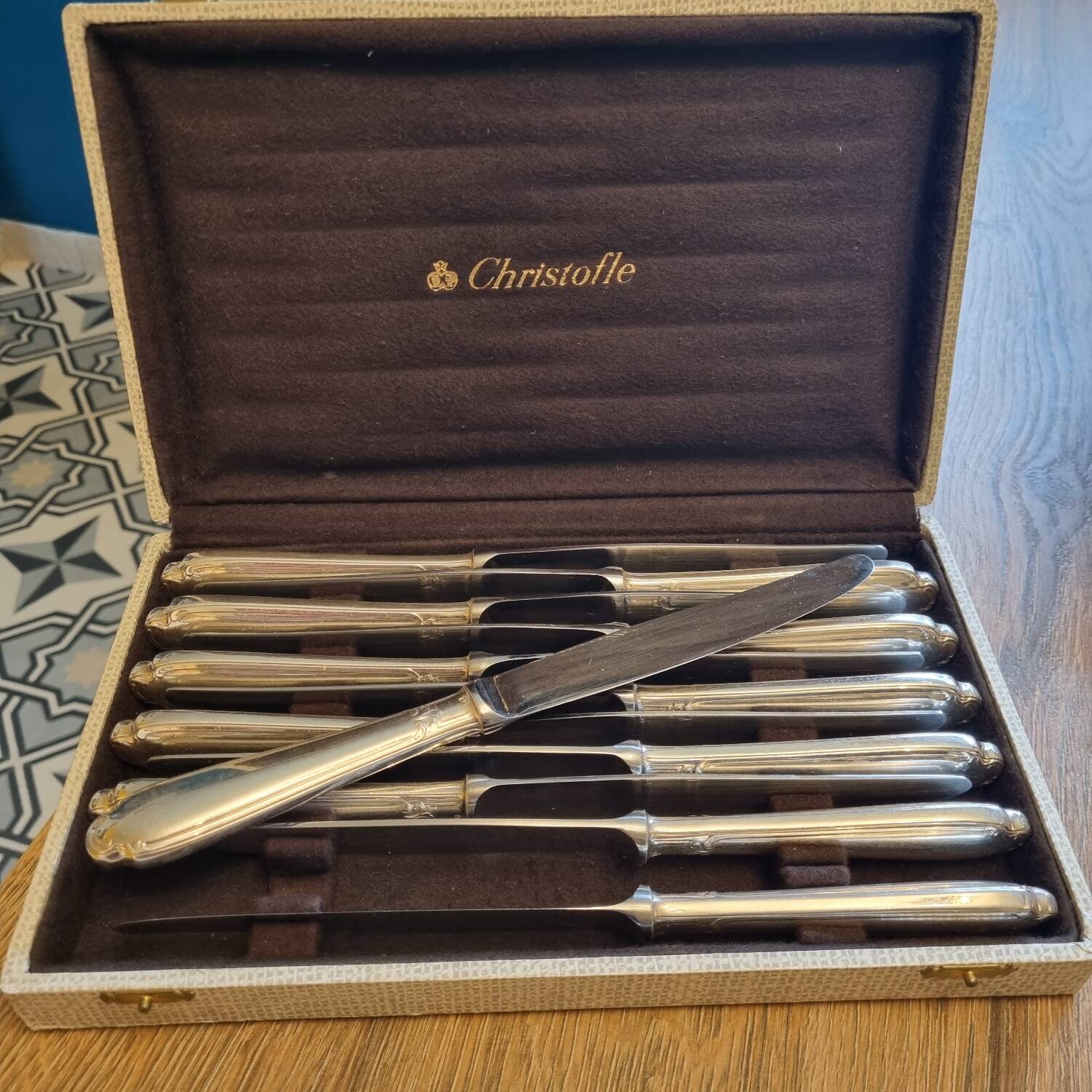 12 Christofle knives model Rubans