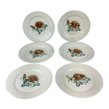 6 assiettes plates anciennes made in france digoin