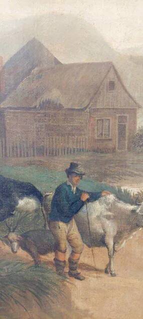 Large oil painting on canvas 2 m x 1.50 m - animated landscape - Charles Louis Verboeckhoven