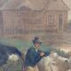 Large oil painting on canvas 2 m x 1.50 m - animated landscape - Charles Louis Verboeckhoven