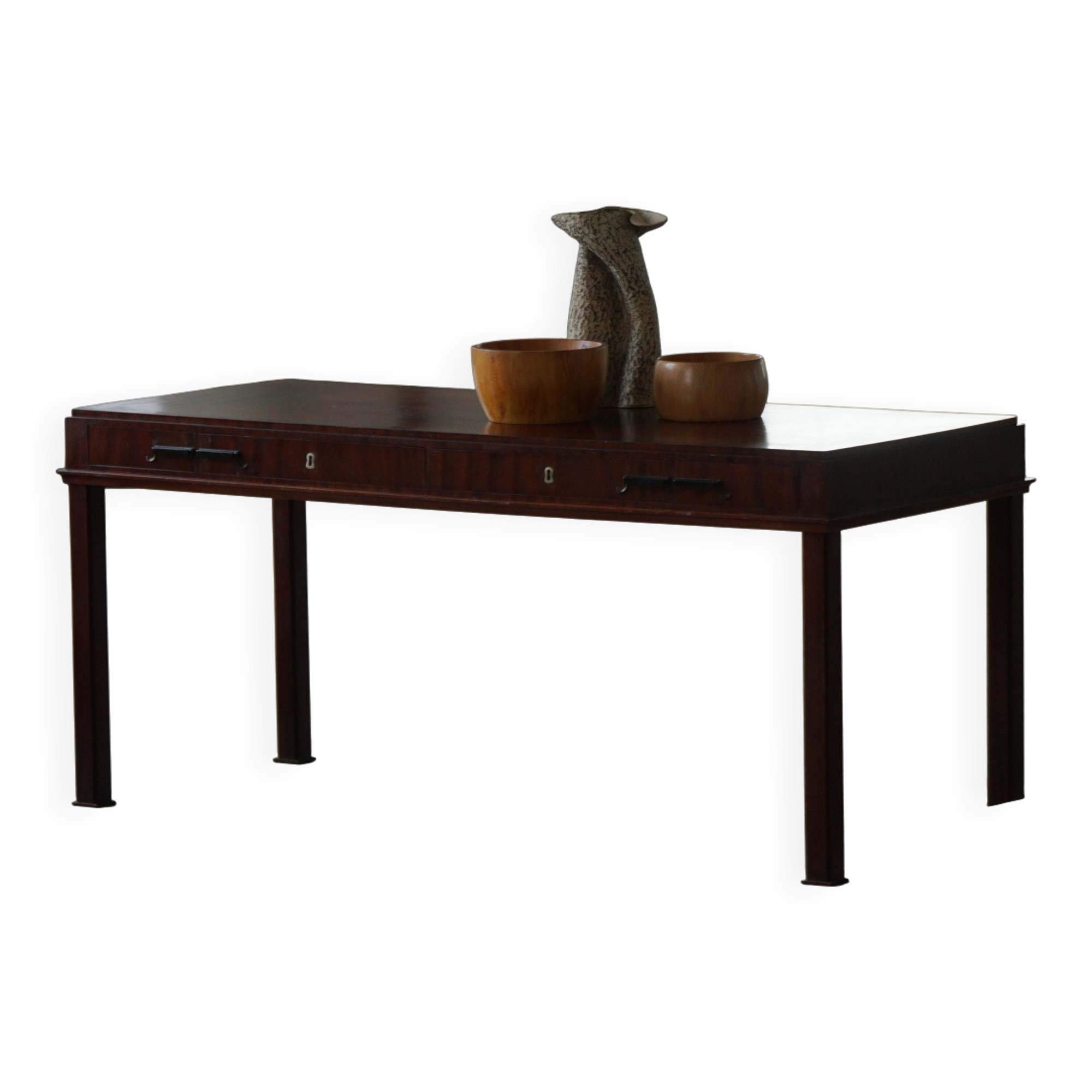 Mid-20th century mahogany writing desk by a Danish cabinetmaker, 1950s.