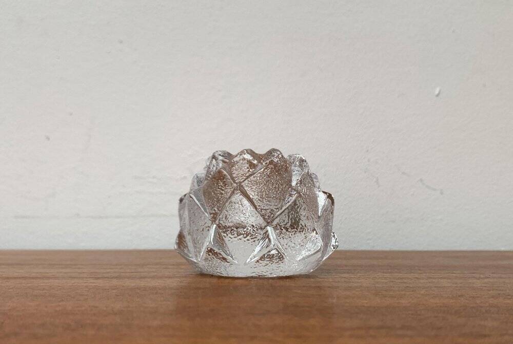 Nimbus Glass Candle Holder by Berit Johansson for Orrefors, Sweden, 1970s