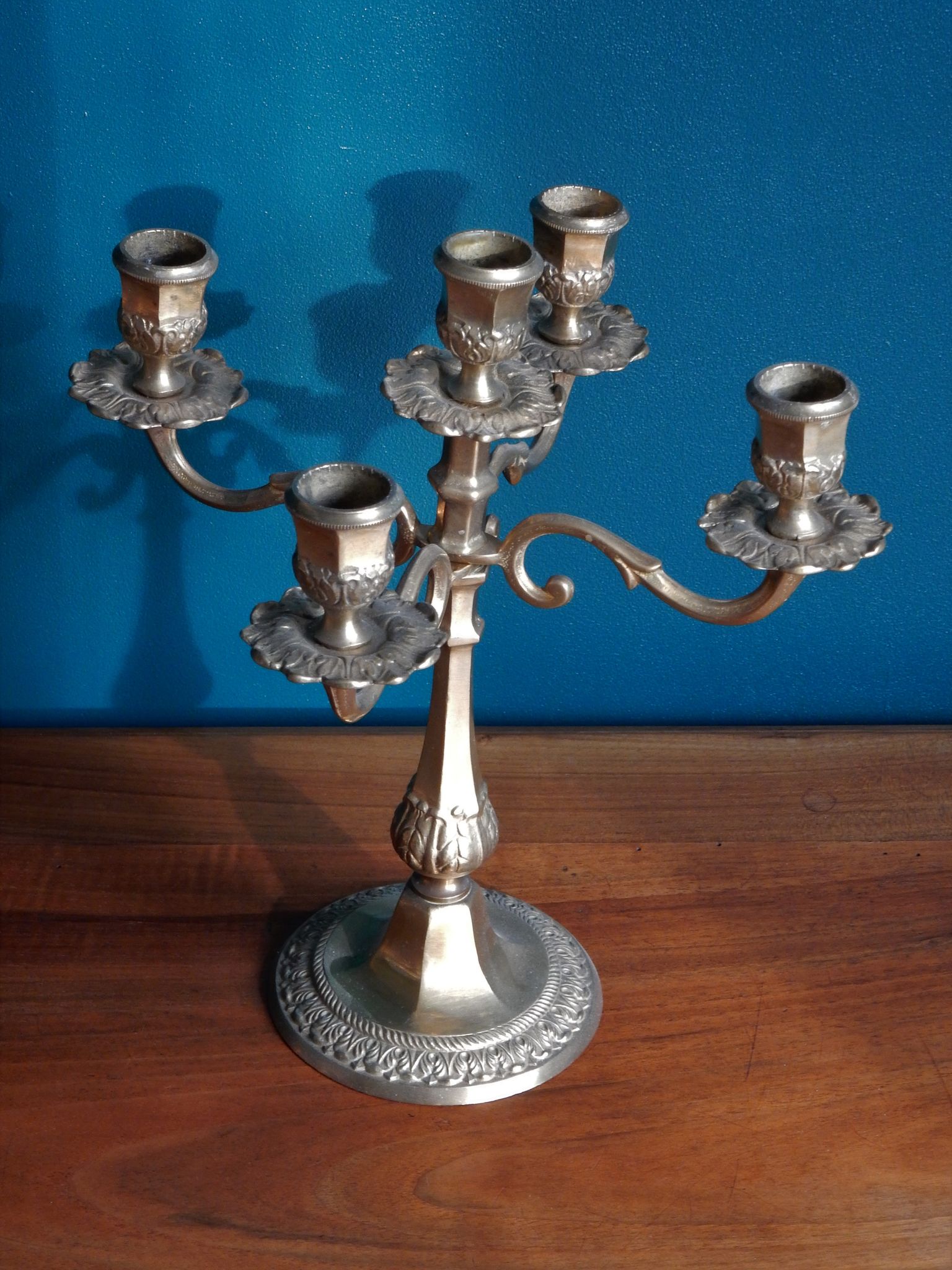 Brass chandelier, French candelabra of the 30s