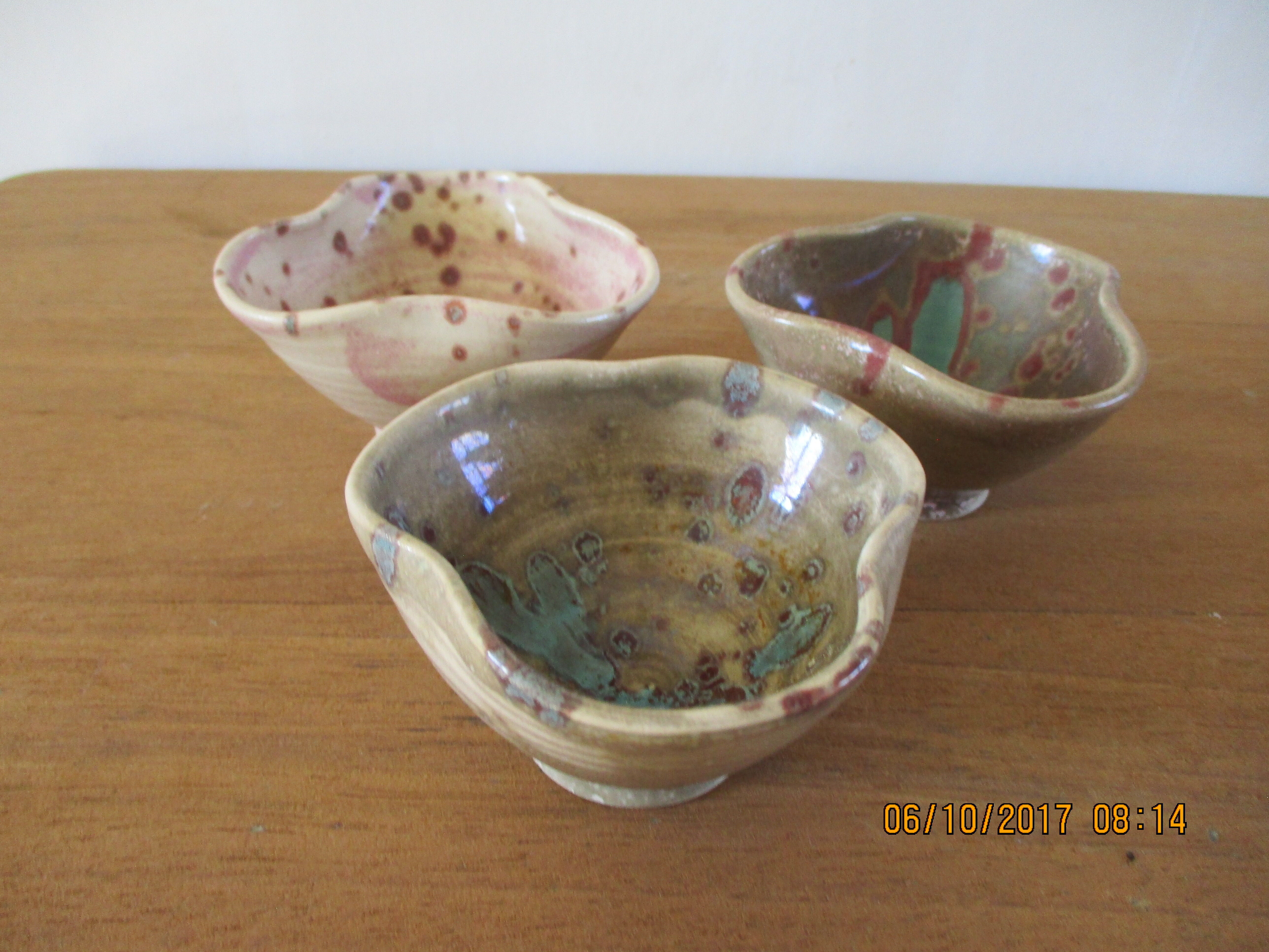 3 ceramic bowls signed Buchtal 70s
