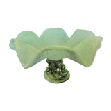 Fruit cup with silver metal foot, Murano granite glass "Vetro eseguito da maestri di Murano"