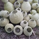 Set of 12 natural suspension wicker rigid