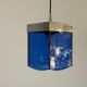 Art Deco ceiling light in blue glass and chrome, 1950s, Italy