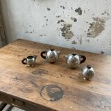Art Deco pewter teapot set René Delavan