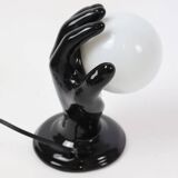 Table lamp / Wall lamp "hand" in black enameled porcelain