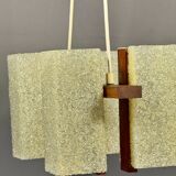 Scandinavian chandelier in solid teak with plexiglass resin shades – 1960s