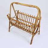 Bamboo and rattan magazine rack in the style of Franco Albini, Italy, 1950s.