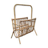 Vintage rattan magazine holder