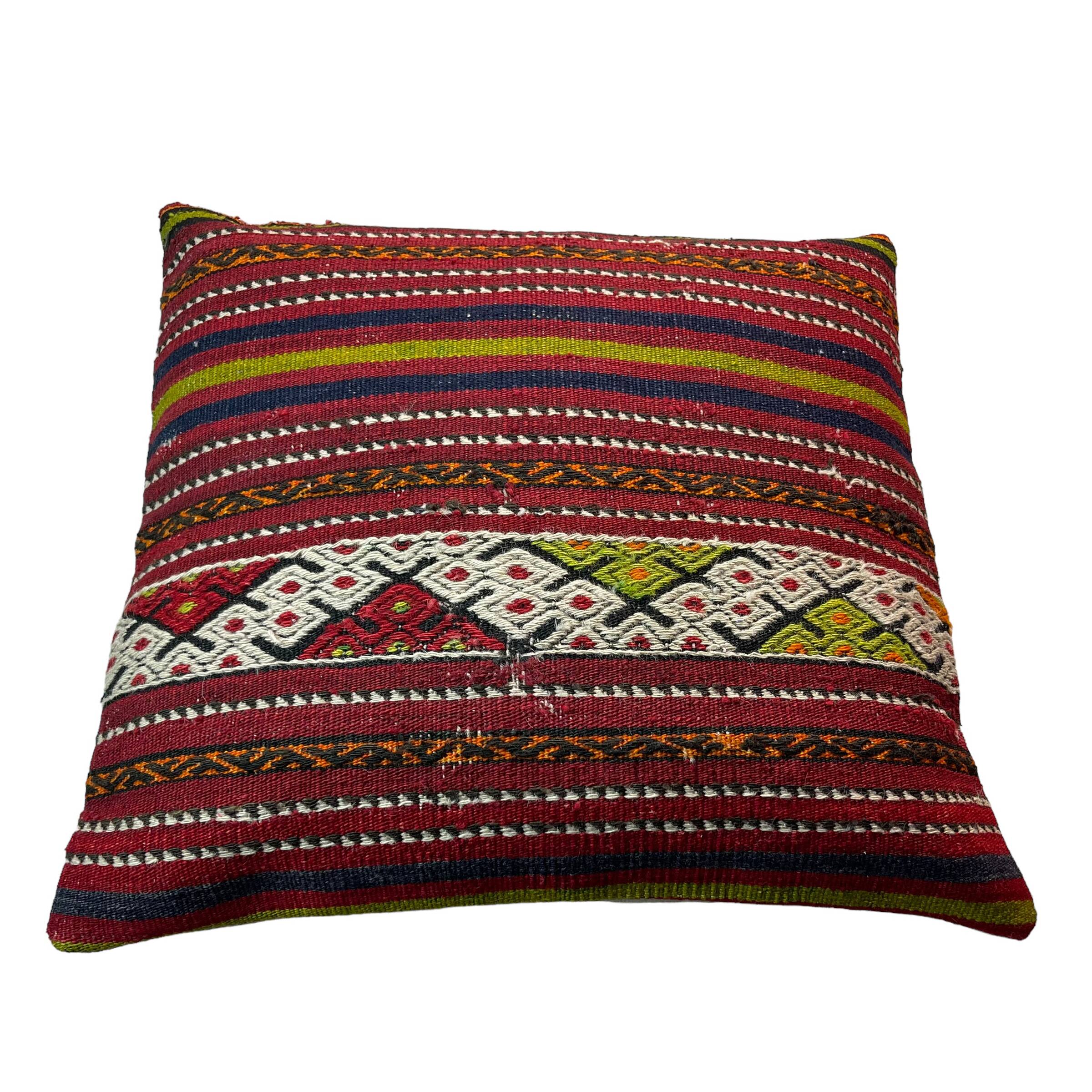 Vintage turkish kilim cushion cover , 55 x 55 cm