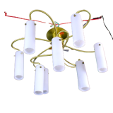 Ceiling lamp brass and Opaline glass, from "Hillebrand", 1960