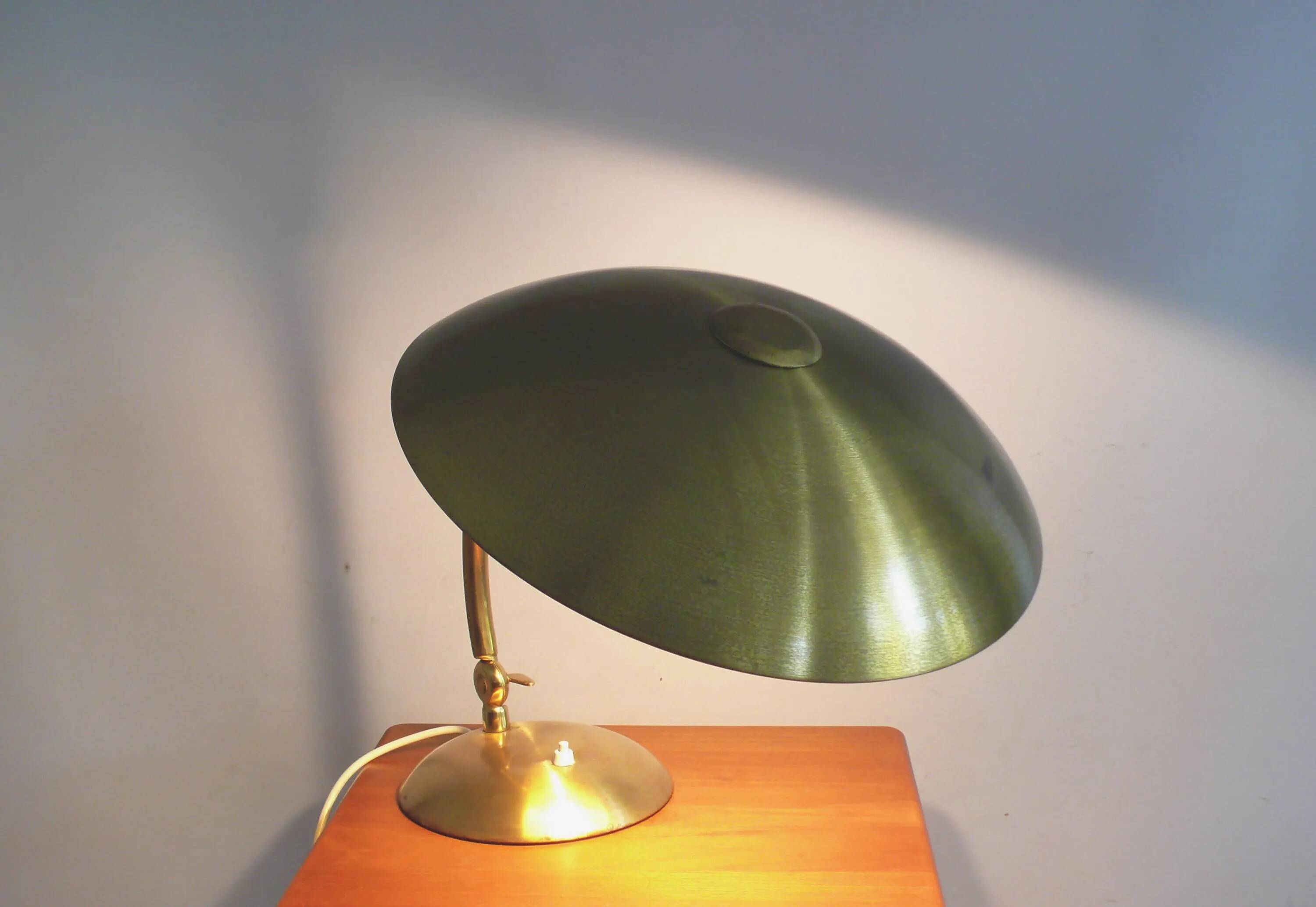 Large brass table lamp, Egon Hillebrand, 1930s