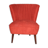 Chaise des années 1950 tissu rouge