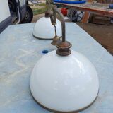 Chandelier with Double White Opalines