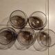5 smoked glass bubble shot glasses