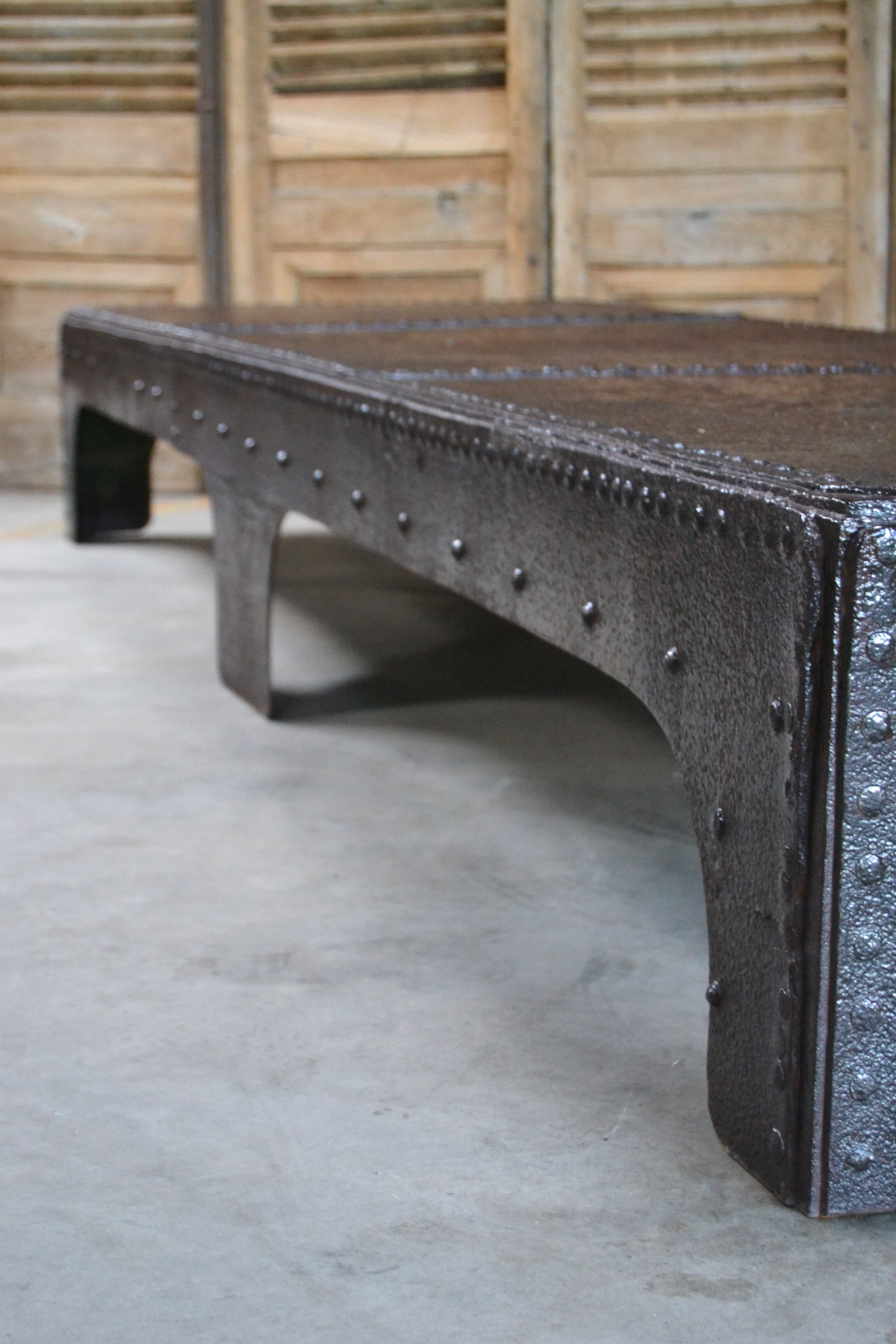 Industrial type coffee table