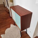 60s showcase on metal compass feet